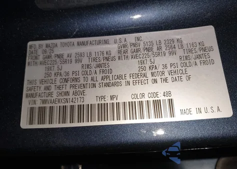 2025 Mazda Cx-50 Hybrid Premium Plus Package из США, поврежденный, VIN 7MMVAAEWXSN142173